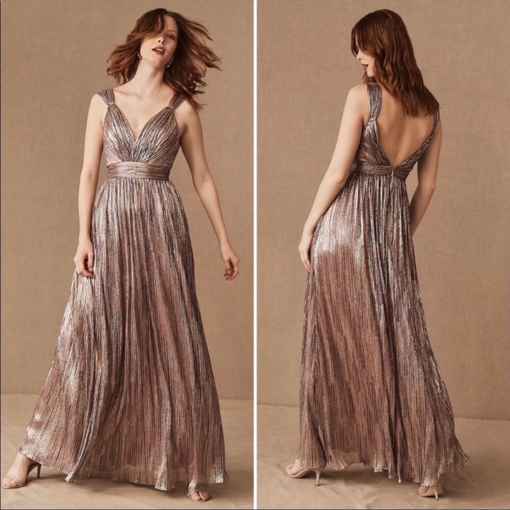 🆕NWT Anthropologie BHDLN Nya Dress / Catherine Deane Niya Metallic Gown